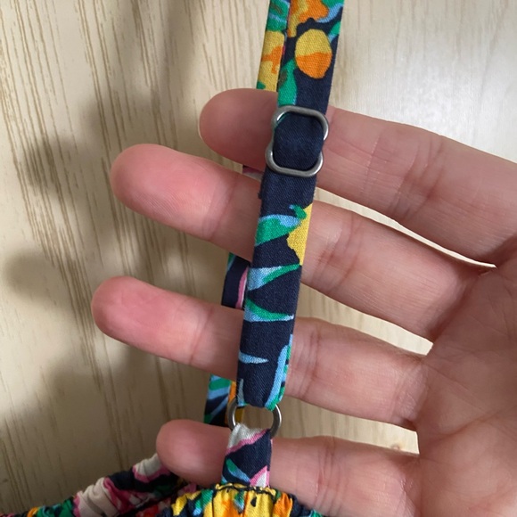 J. Crew Navy Floral Smocked Ruffle Sundress Sz Large - Picture 12 of 14